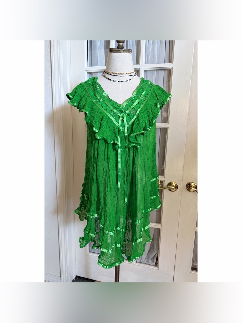 Mexican Angelita  Sleeveless Layered Tunic/Mini Dress